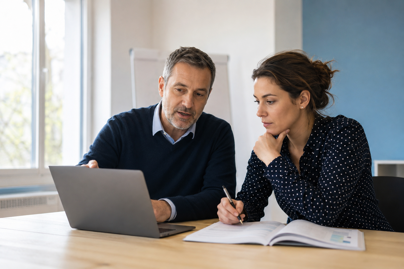 Accompagnement individuel d’une apprenante autour d’un ordinateur